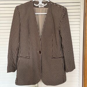 Jessica Black and White Houndstooth Blazer